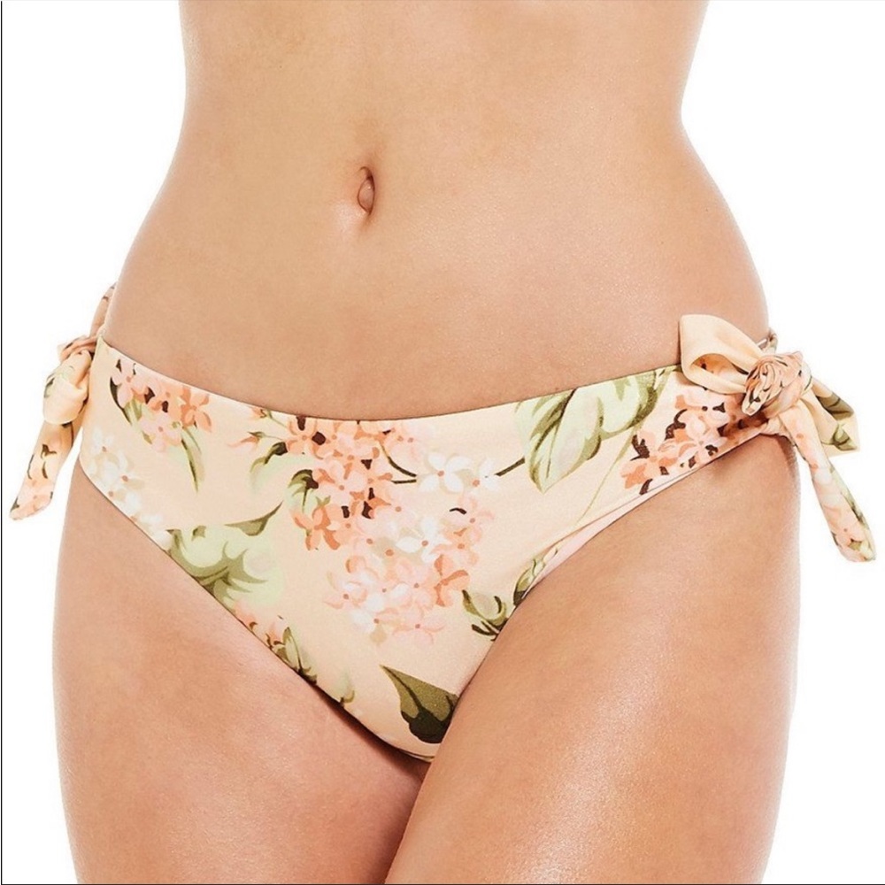 Chelsea & Violet Petal Pusher Floral Print Tie Shoulder Bandeau Bikini bottom.